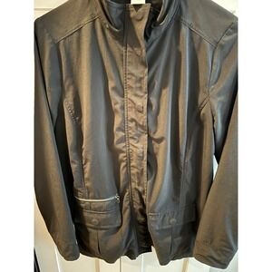 Chicos zEnergy Black Zip Front Jacket Womens Size 0 Lightweight Utility‎